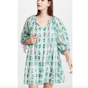 Rhode Sadie Dress in Gridded Garden White XL